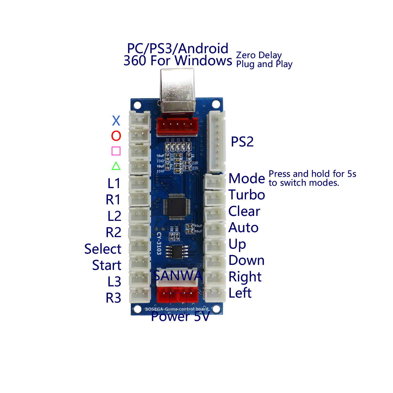 SJ@JX Arcade Controller Zero D - Arcade Button Pcb avis et prix