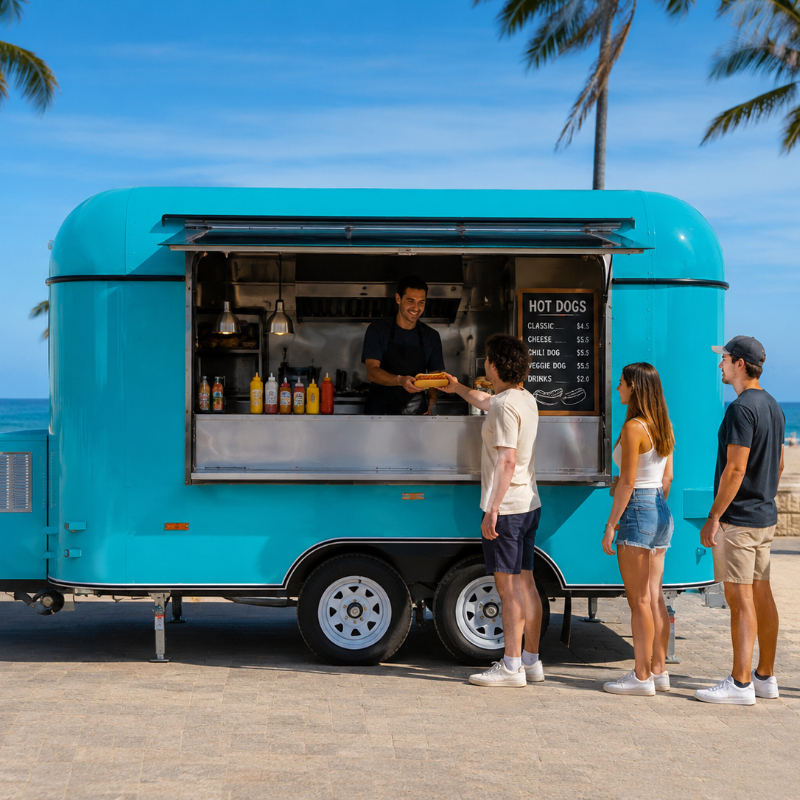 Customized Food Truck Mobile w - Hot Dog Vending Cart avis et prix