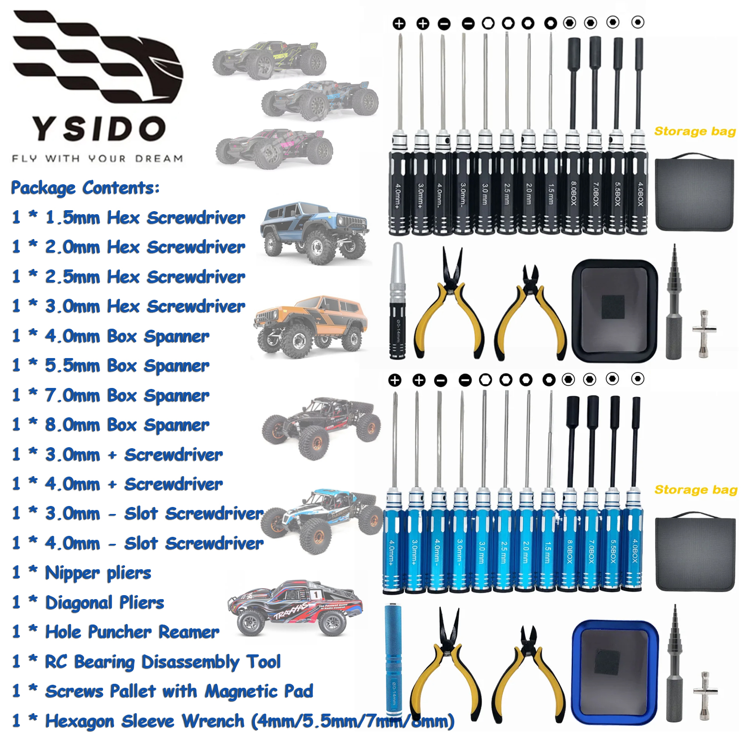 18PCS YSIDO RC Tool Kit Screwd - Racing Arcade Cabinet avis et prix
