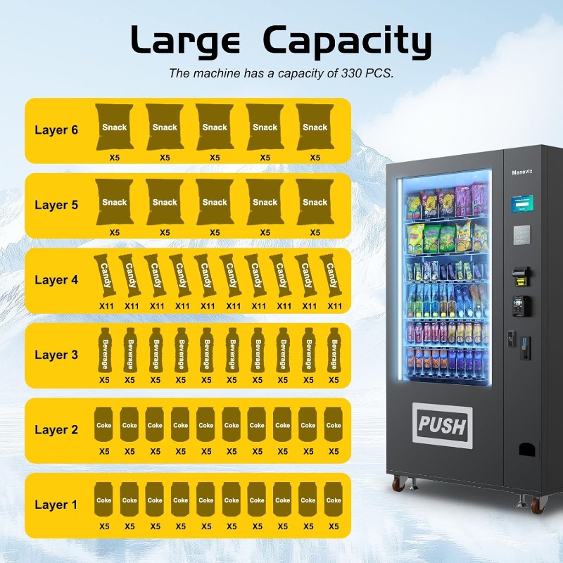 Customized Large 60 Slots Snac - Bill Acceptor Vending avis et prix